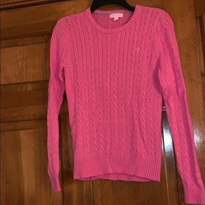 Lilly Pulitzer Women’s S Pink Cotton Cable Sweater